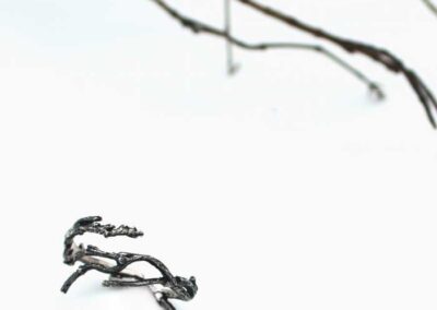 Anillo ajustable de rama Twigs | sortija de plata de ley
