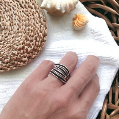 Anillo irregular doble esmaltado | Hari